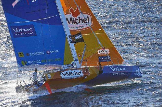 Jean-Pierre Dick and Yann Eliès will race double handed on the foil-assisted Virbac-Paprec 3 - Rolex Fastnet Race ©  St Michel-Virbac / Yvan Zedda